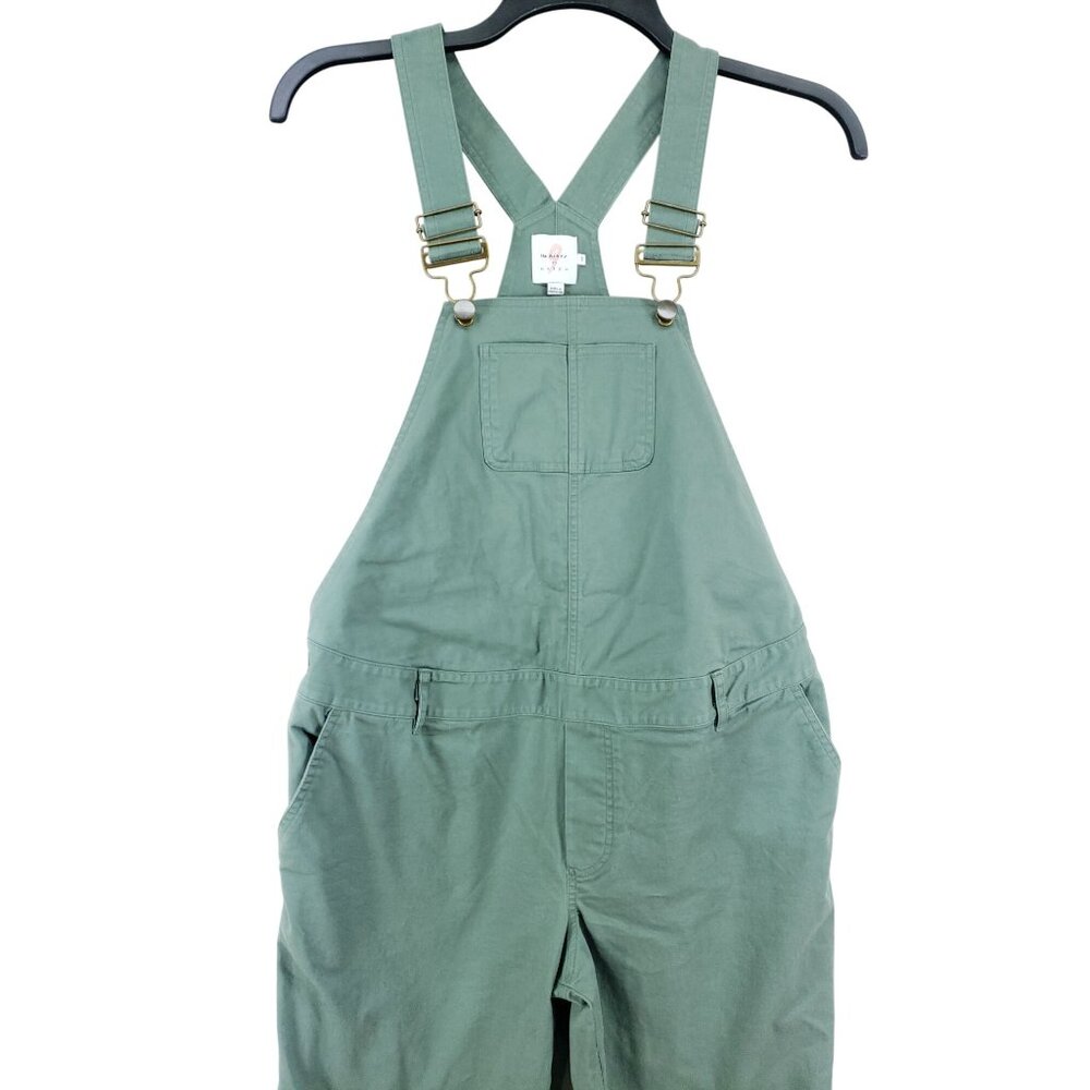 The Nines By Hatch Maternity Green Stretch Overalls Womens XS Elastic Waist Slim - Picture 7 of 10